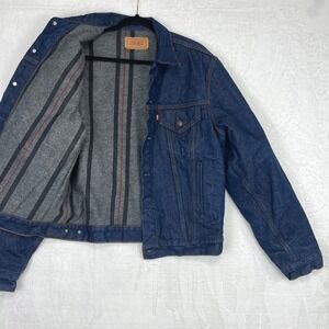 VTG 80s Levi Strauss & Co Denim Jacket Blanket Lined Men's sz 44L 71506 0317 USA